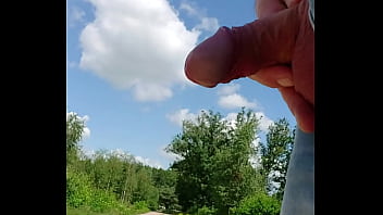 Preview 2 of Ejaculation Travesti - Piss outside