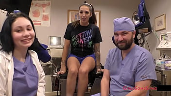 Preview 3 of Games Giri 2 - Nurse Lenna Lux Examines Standardize Patient Stefania Mafra While Doctor Tampa Watches During 1st Day of Student Clinical Rounds At GirlsGoneGyno Reup