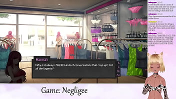 Preview 3 of Lashbian Sex - VTuber LewdNeko Plays Negligee Part 5