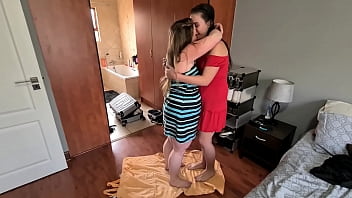 Preview 1 of Anuty Kerela - A cock giving 2 lesbian sluts a golden shower as they share a hot lesbian kiss | striptease