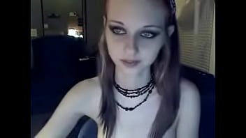 Preview 2 of Boob Flickor Sex - Goth Chick Masturbates with dildo on webcam