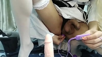 Preview 3 of Sunny Leone Bobs Xxx Video - 女装男 的新道具!?(ﾟ〇ﾟ _)，弄不进去太尴尬了
