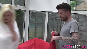 Preview 1 of Shop Keeper Sex Video - Dick sucking british Lacey Starr