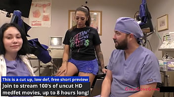Preview 3 of Naughty America Teachers Sex - Naive Latina Stefania Mafra Signs up for Orgasm Research,  Inc Being Done by Doctor Tampa &amp_ Nurse Lenna Lux @GirlsGoneGyno Reup