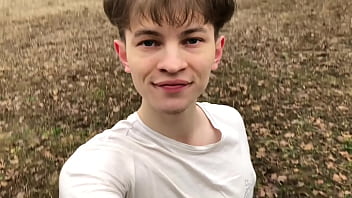 Preview 1 of Ellie Feet - Young Cute Boy Stroking Real Big Dick Outdoor / BOY ORGASM / Monster Cock