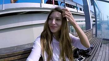 Preview 3 of Sophia Dee In Hospital Fucking - Talia Mint plays in public with remote control toy over the phone with fan