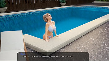 Preview 2 of Mother Help Sex My Son - 32 - Milfy City - v0.6e - Part 32 - Swimming with huge boobs lesbian Liza (dubbing)