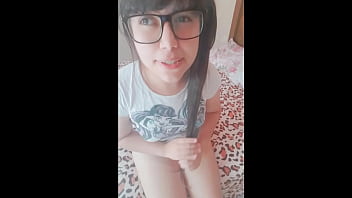 Preview 1 of Babysitters Xxx - Shy teen girl with big thick thighs,  small boobs and perfect little pussy invites you to jerk off with her! ~ Hana Lily