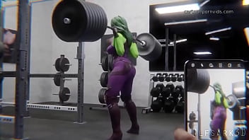 Preview 1 of Bilek Xxxx - She Hulk waiting fucked in the gym