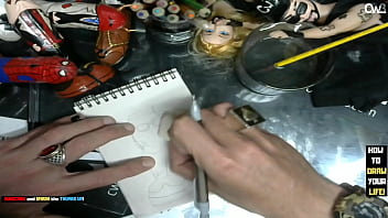 Preview 2 of Xnxx Khet Me - It&#039_s time to tracing sketch of the Mia Khalifa Porn Star - Dildo art business