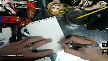 Preview 1 of Xnxx Khet Me - It&#039_s time to tracing sketch of the Mia Khalifa Porn Star - Dildo art business