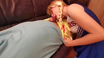 Preview 2 of Eva Addam Fucking Behind - Naughty step daughter Linda Thompson decided to secretly suck daddy&#039_s cock and swallow cum.