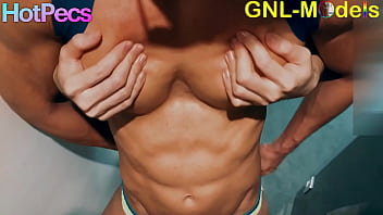 Preview 3 of Mom Doing Boy5 - Handsome Athletica asian guy getting nipple played big pecs!