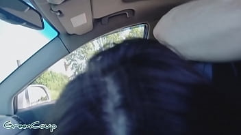 Preview 3 of Fuck On Table - Girlfriend sucked in the car in the supermarket parking lot