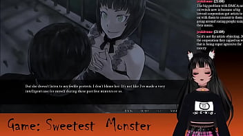 Preview 2 of Two Girls For One Dick - VTuber LewdNeko Plays Sweetest Monster Part 4