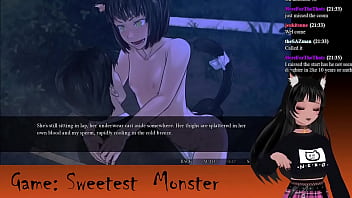 Preview 3 of Two Girls For One Dick - VTuber LewdNeko Plays Sweetest Monster Part 4