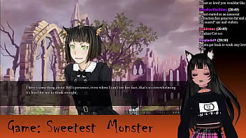 Preview 1 of Two Girls For One Dick - VTuber LewdNeko Plays Sweetest Monster Part 4