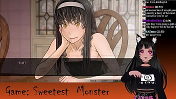 Preview 4 of Two Girls For One Dick - VTuber LewdNeko Plays Sweetest Monster Part 4