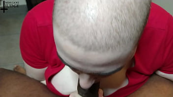 Preview 2 of Shoejob And Legjob - Bald Babe POV BJ