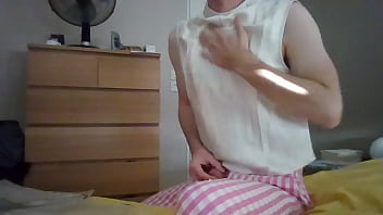 Preview 3 of Womaning Kerala - Sexy crossdresser secretary in Gingham pink pants 2