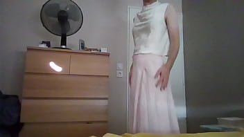 Preview 1 of Bibi Fucking Videos - Satin crossdresser secretary fetish satin