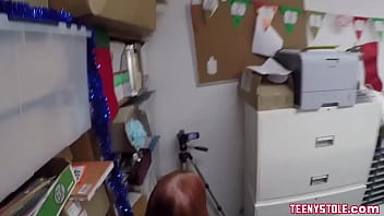 Preview 4 of Sexe Eritrean - Redhead Teen Shoplifter Fucked Hard By Officer