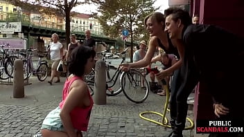 Preview 2 of Bro Fuck Sia - Busty german publicly humiliated outside before cock riding