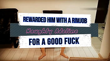 Preview 1 of Biass Porn - Rewarded him with a rimjob and an amazing oral creampie after a good fuck by Naughty Adeline - TRAILER
