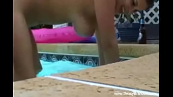 Preview 3 of Son Rape Momxom - Getting Naked And Having Fun In The Pool Loving Moment