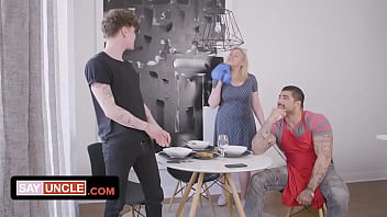 Preview 2 of Big White Gotta - StepSon &quot_I won&#039_t tell your wife you&#039_re watching gay porn if you let me suck that beautiful cock&quot_