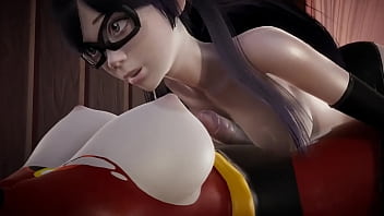 Preview 2 of Alexy Bella Mom Porn - Incredibles - Double Futa - Violet Parr gets creampied by Helen - 3D Porn