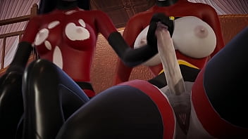 Preview 1 of Alexy Bella Mom Porn - Incredibles - Double Futa - Violet Parr gets creampied by Helen - 3D Porn
