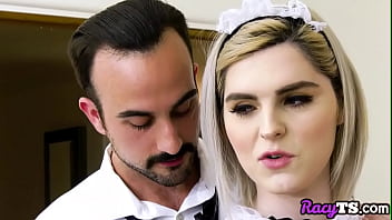Preview 1 of Xxxn Sanny Loyan - French maid ts doggystyled before riding in bareback affair