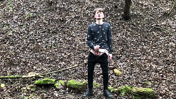 Preview 2 of Vco 4 - The Horny BOY Stroking his Big Dick Outdoors in SNOWY WEATHER / Cute Boy