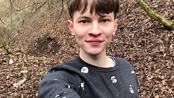 Preview 1 of Vco 4 - The Horny BOY Stroking his Big Dick Outdoors in SNOWY WEATHER / Cute Boy