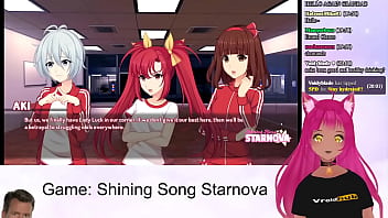 Preview 1 of Kagney Wet Boobs - VTuber LewdNeko Plays Shining Song Starnova Aki Route Part 4