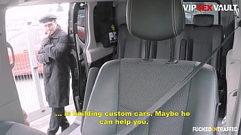Preview 1 of Night Drem Xxx - FUCKED IN TRAFFIC - (Katie Sky and George Uhl) Hot Ass Czech Teen Gets Cock From Uber