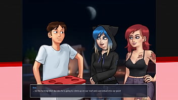 Preview 2 of Sex Hijab Style - Big Titty Goth Partying Too Hard (Summertime Saga)