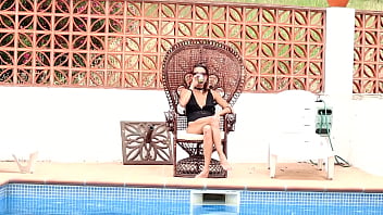 Preview 1 of Cory Chase In Boots - Couple Having Sex in Swimming Pool OUTDOOR