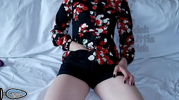 Preview 1 of Neck Chest - Stepsister Without Bra Under Her Blouse Shows How Girls Learn An Orgasm From A Vibrator In Her Pussy