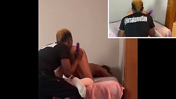 Preview 1 of Xxx Video Hind Www Do Com - Sexy model starts fuck toy training by black manager while wearing knee high socks