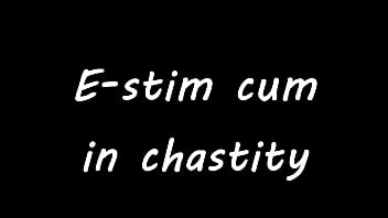 Preview 1 of Hei Tits - E-stim cum fun in chastity