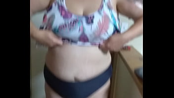 Preview 1 of Kathakali Sexy Movie English - Liz flopping out her big H cups.