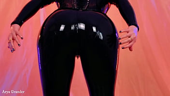 Preview 4 of Celeberty Upskirt No Pantiescom - Latex fetish rubber free porn xxx video with MILF Arya Grander