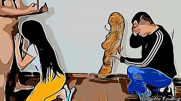 Preview 1 of Fuck My Sys - Le Llevo un Oso a mi Novia de Regalo y la Encuentro Follando con Su Amante - Mi Novia Grita como una Puta Pervertida y soy un Novio Cornudo NTR Versi&oacute_n Cart&oacute_n