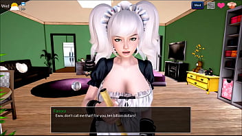 Preview 1 of Indian Girl Boy Car - 4 - Mythic Manor - Velle uses magic and the waitress shows her big tits (dubbing)