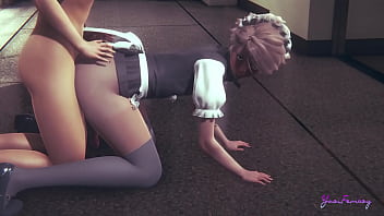 Preview 3 of Door Garl - Yaoi Femboy - Erik cosplay maid bareback