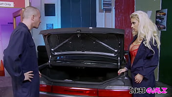 Preview 1 of Hindi Song Xxx Videos - Inked Gurlz - Big Boobed Katie Kaliana Gives Oil Change to Nasty Mechanic
