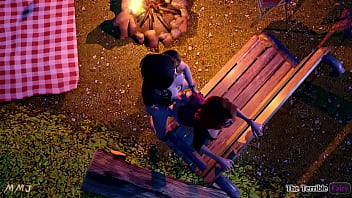 Preview 3 of Xxx Saxcy Video Dowlond - TTF - Campfire Memories : Rebel and Vicky Alternate Clothing