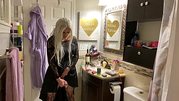 Preview 4 of Lisa Ann Movies - Emo Crossdresser Puts on Buttplug and Jerks Off